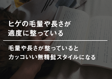 ヒゲの毛量や長さが適度に整っている