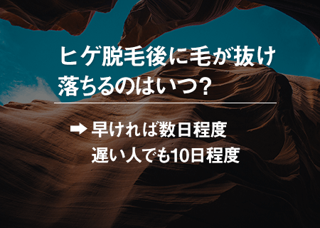 ヒゲ脱毛をしてから抜け始めるまでの期間