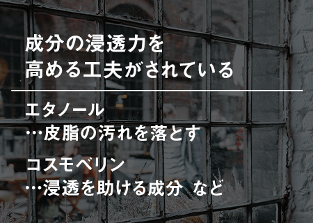 成分の浸透力を高める工夫がされている