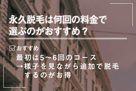 2-1.永久脱毛は何回の料金で選ぶのおすすめか