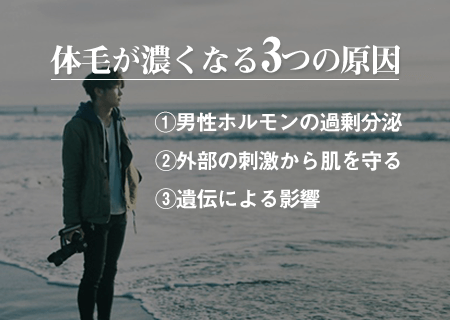 男性の体毛が濃くなる3つの原因