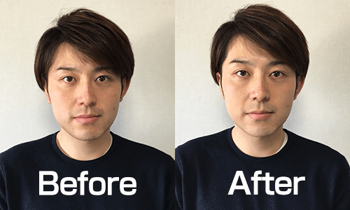 ファンデーションを実際に使用したビフォーアフター